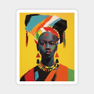 African Woman Art Colorful Modern Magnet