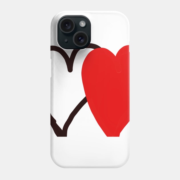 red black heart design Phone Case by creatilory