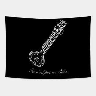 ceci nest pas un sitar (white edition) Tapestry