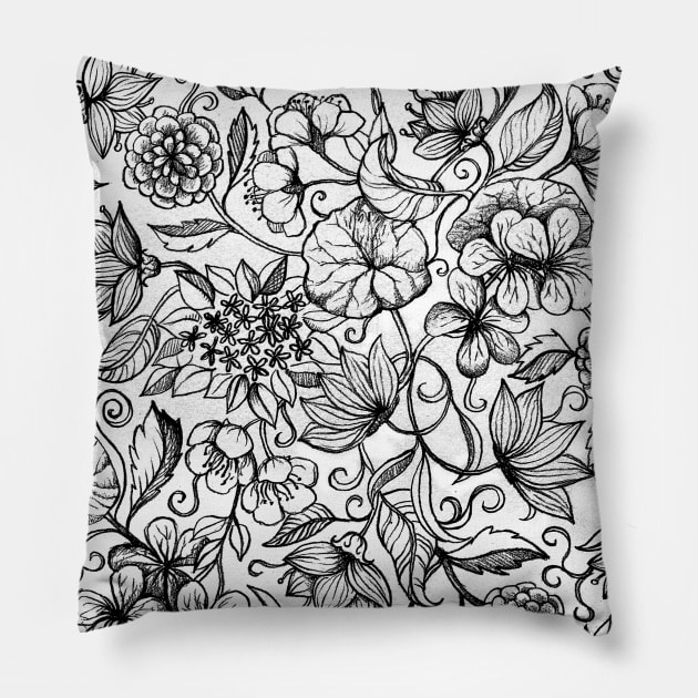 Her Paper Garden Pillow by micklyn