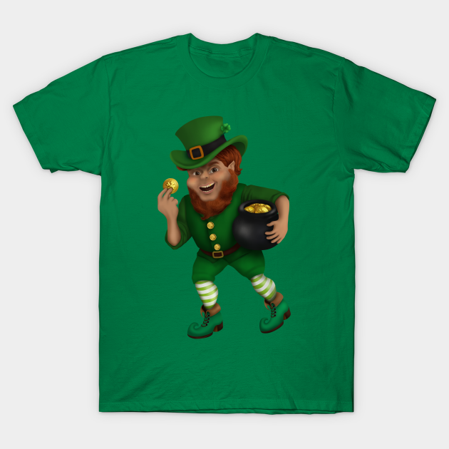 St. Patrick s Day Lucky Leprechaun - Gold Coins - T-Shirt