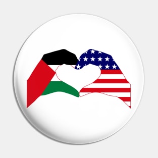 We Heart Palestine & USA Patriot Flag Series Pin