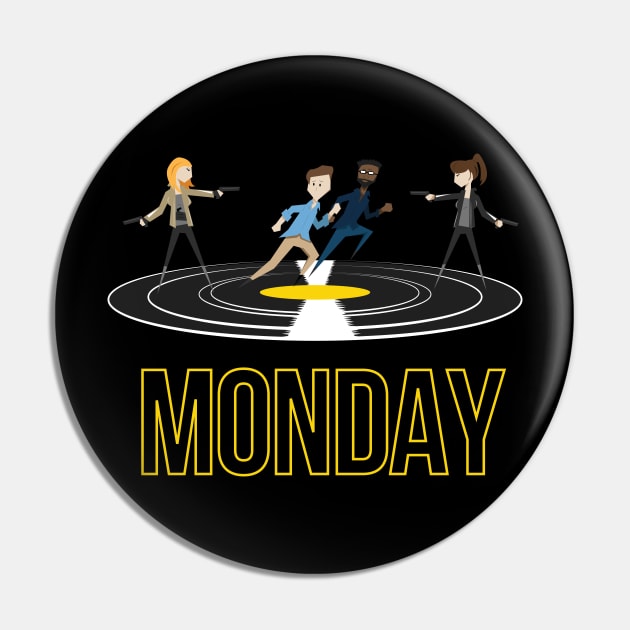 MONDAY Feature Film Soundtrack Shirt Pin by rokrjon