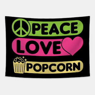 Peace Love Popcorn Tapestry