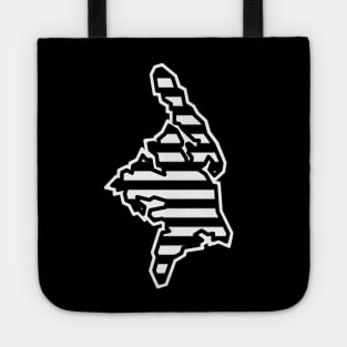 Cortes Island Silhouette in Black and White Stripes - Lined Pattern - Cortes Island Tote