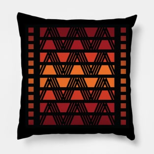 “Dimensional Wavelength” - V.5 Red/Orange - (Geometric Art) (Dimensions) - Doc Labs Pillow