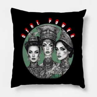 Girl power green themed Pillow