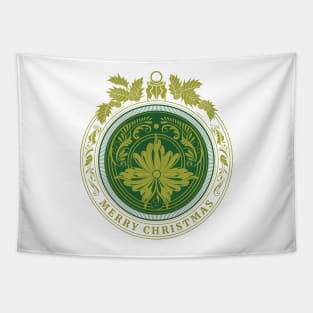 Merry Christmas green ornament Tapestry