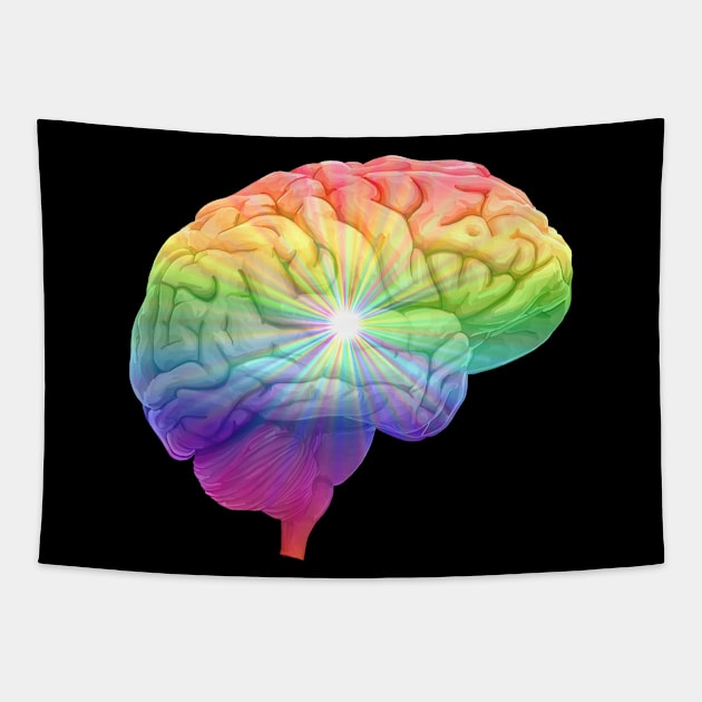Luminescent Colorful Creative Rainbow Mind Tapestry by Art by Deborah Camp