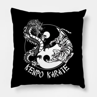 American Kenpo Karate Ying Yang Tiger And Dragon Pillow