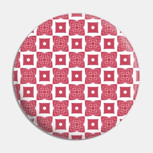 Salmon red floral and rectangle pattern Pin