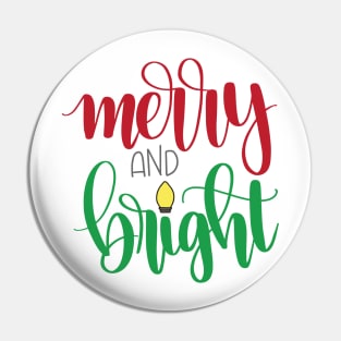 Merry & Bright Christmas Pin