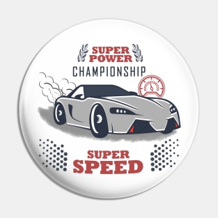 Racing Car Silver Pin