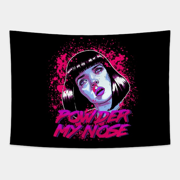 Powder my nose (neon variant) Tapestry by Alien Ink