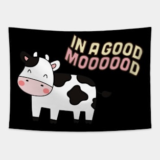 In a good mood - cow Tapestry