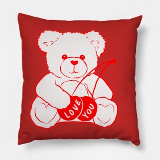 Cherry Valentines Teddy Bear Pillow