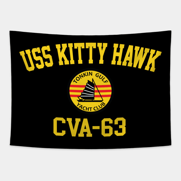 USS Kitty Hawk CVA-63 Tonkin Gulf Yacht Club Tapestry by Tonkin Gulf Yacht Club