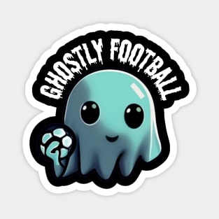 A cute ghost playing Football: The Ghost's Game of Football, Halloween Magnet