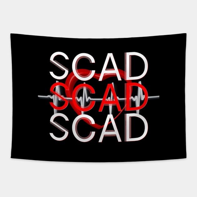 SCAD Female Heart Disease Heartbeat Tapestry by WordDesign