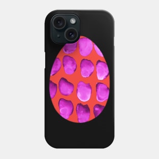 Easter egg - animal print with stains, isolated on black background. Simple red and violet boho watercolor. Design for background, cover and packaging, Easter and food illustration, greeting card. Phone Case