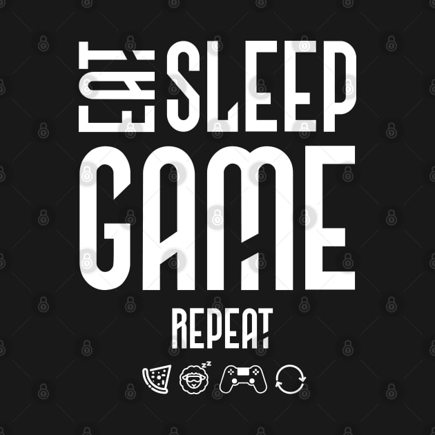 Eat Sleep Game Repeat Funny Gift for Video Games Lovers Tee by smartrocket