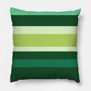 A pleasant miscellany of Dark Sea Green, Seafoam Blue, Very Light Green, Cal Poly Pomona Green and June Bud stripes. Pillow