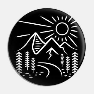 Day mountain illustration Pin