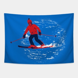 Let's Ski! - Downhill Skier Tapestry