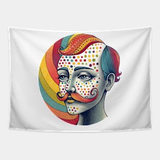 Rainbow and Mustache Tapestry