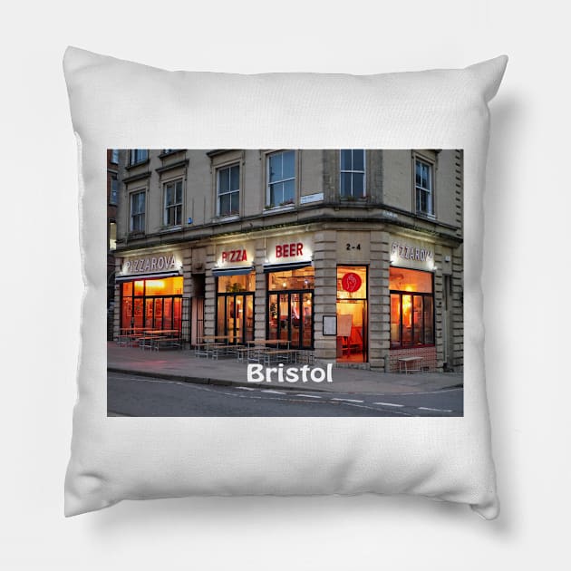 Pizza in Bristol England UK Pillow by fantastic-designs