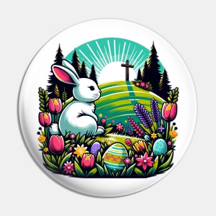 Tranquil Easter Dawn Bunny Pin