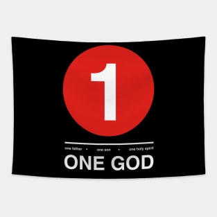 ONE GOD-RED Tapestry