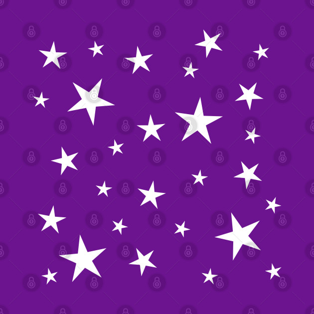 White Stars Pattern on Purple - Star Pattern - Phone Case