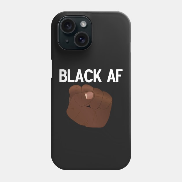 Black AF (white lettering) Phone Case by Bubblin Brand