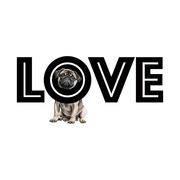 Pug Love Shirt, You'll never be loved more than by your pug by ChristianFaithWear