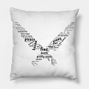 PGC Community Sourced Word Cloud (Black) Pillow