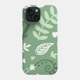 Cute Green Leaf Nature Pattern Phone Case