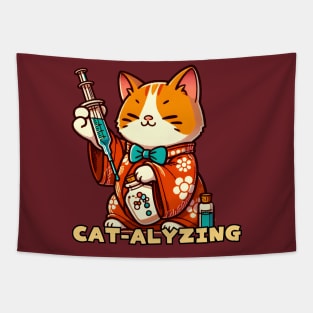 Chemistry cat Tapestry