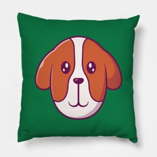 Cute Dog Face Cartoon (5) Pillow