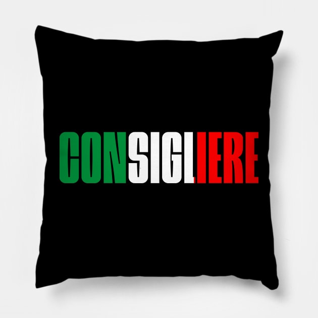 Consigliere, Italian American Lawyer Gift Idea Pillow by GraphixbyGD