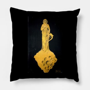 The greek stsaue on an asteroid Pillow