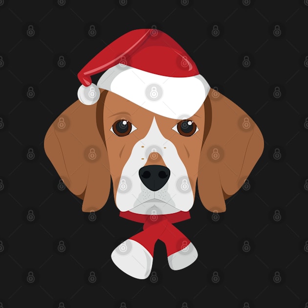 Beagle Dog With Red Santa's Hat Funny Xmas Gift by salemstore