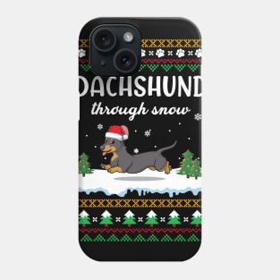 Dachshund Through Snow Funny Christmas Costume Phone Case