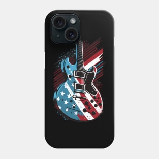 Patriotic USA 4th of July Guitarist Concert Festival Guitar Phone Case