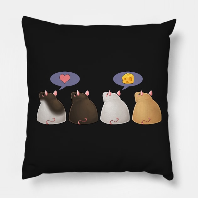 Rat Love Pillow by Psitta