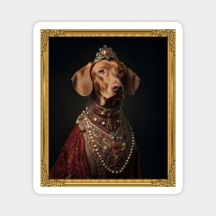 Graceful Vizsla - Medieval Hungarian Queen (Framed) Magnet