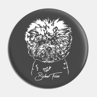 Funny Bichon Frise dog lover dog portrait Pin