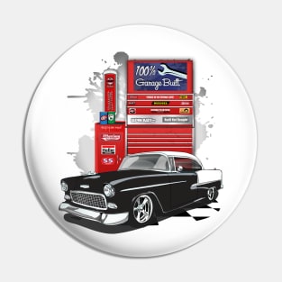 1955 Black Chevy Bel Air Garage Built Print Pin