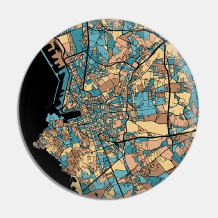 Marseille Map Pattern in Mid Century Pastel Pin