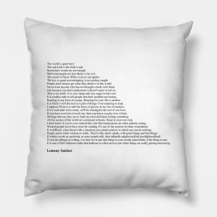 Lemony Snicket Quotes Pillow